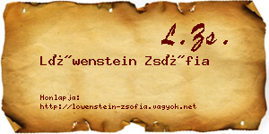 Löwenstein Zsófia névjegykártya